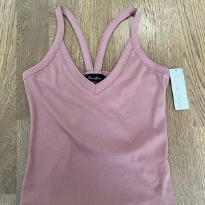 Dusty Rose Ribbed Tank Top.